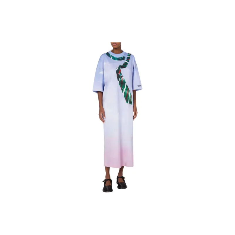 MOSCHINO Logo print Cotton Maxi Dress-1