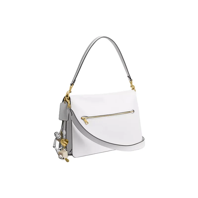 COACH Tabby Grained Leather Shoulder Bag Crossbody Bag Large Size Women's Bright White-1