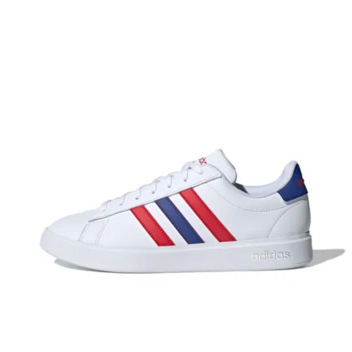 Adidas GRAND COURT 2.0 Skateboard Shoes Men Low-Top Cloud White/Translucent Blue/Deep Crimson