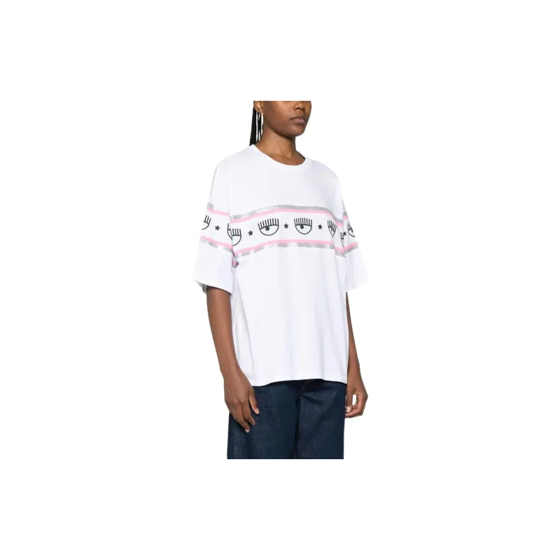 CHIARA FERRAGNI Eyelike Logo-tape T-shirt-3