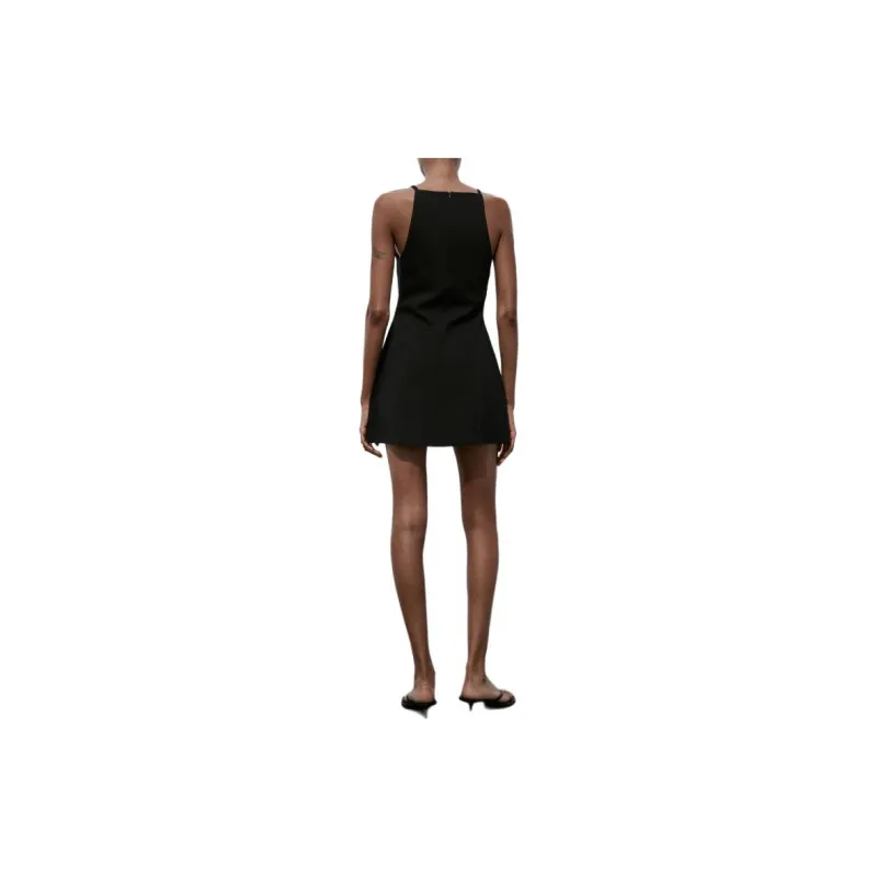 ZARA Slip Dresses Women's Black-2