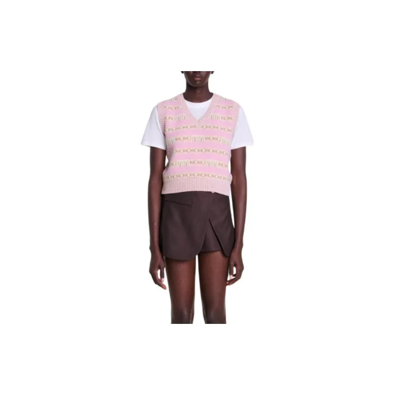 Maje Sleeveless Jacquard Sweater-1