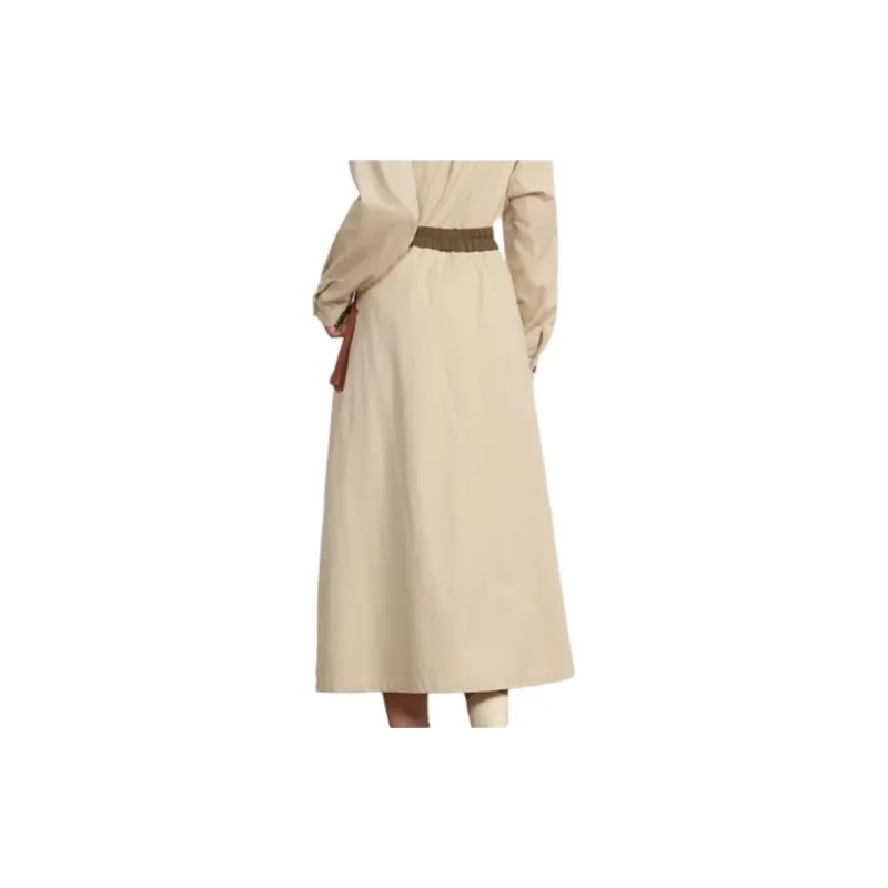 ZIHAN Casual Long Skirts Women's Beige-2