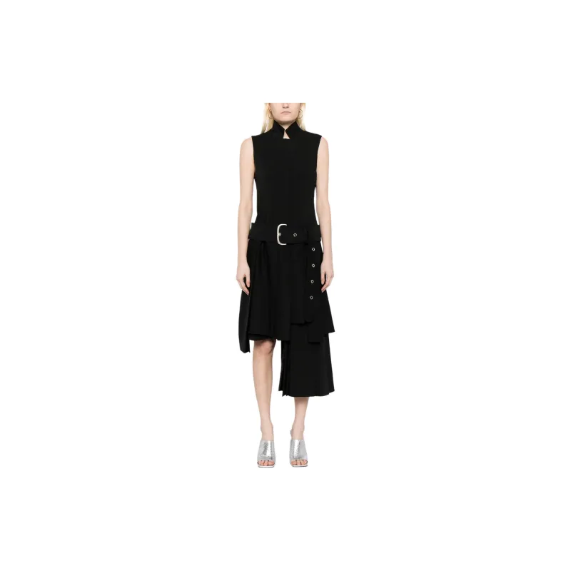 OFF WHITE Pleated skirt Buckled Dress-1