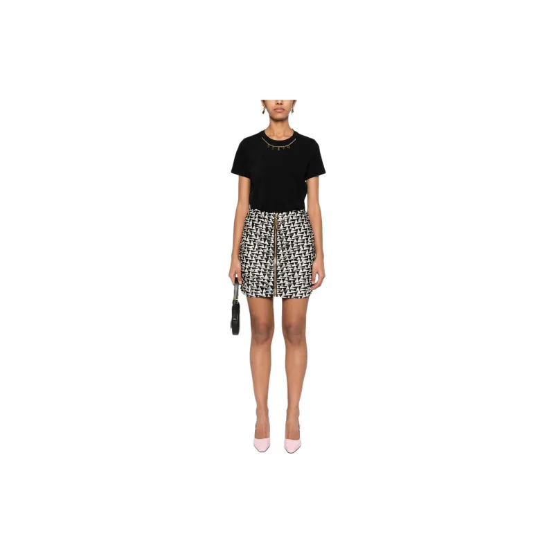Elisabetta Franchi Graphic Printed Ruched Mini Skirt-1