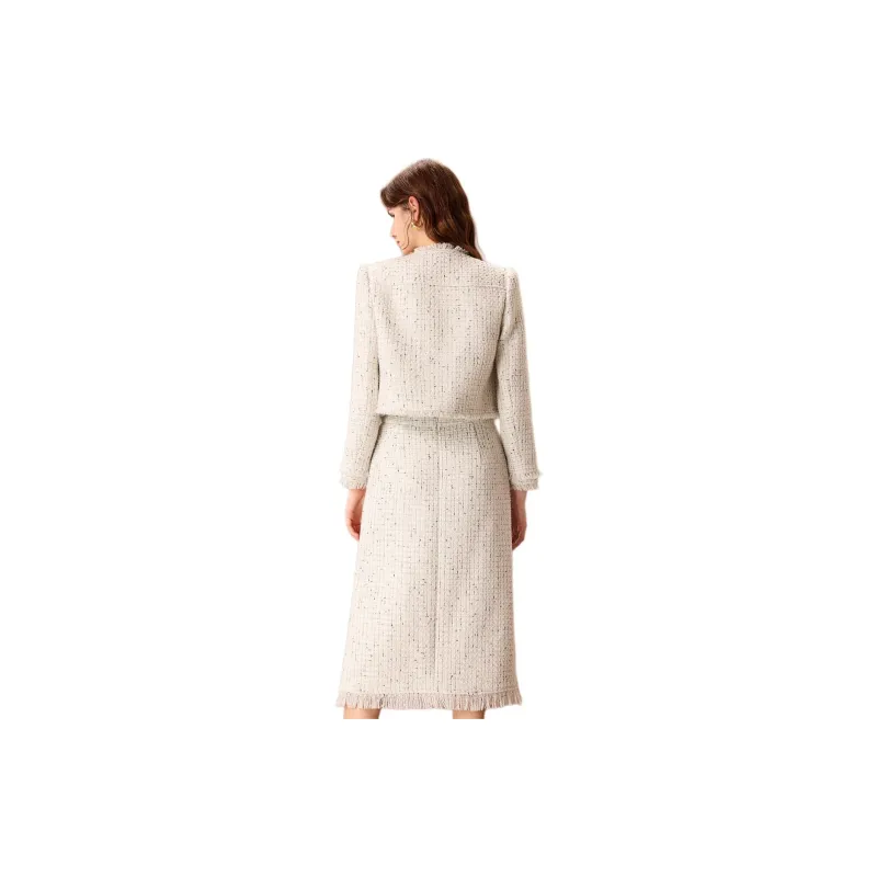 FENHONGMALI Skirt Set Women's White-2