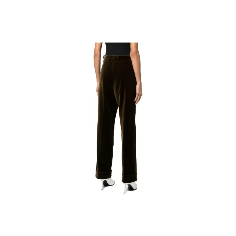 GUCCI Velvet effect Flared Trousers-2