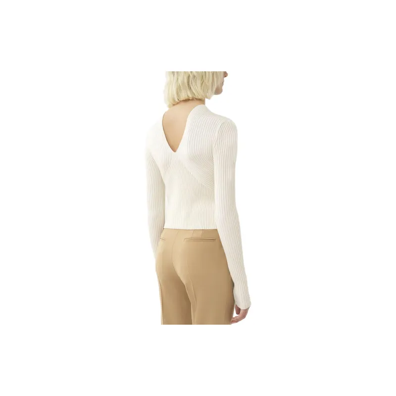 Chloé V-Neck Ribbed-Knit Cardigan-2