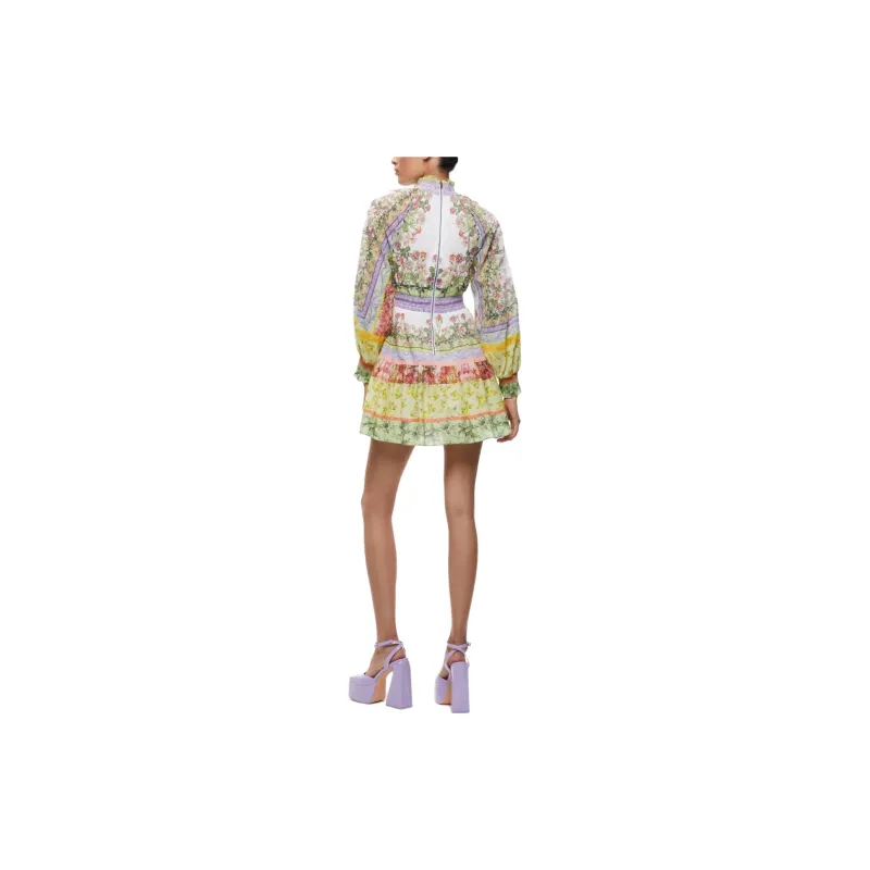 Alice + Olivia Lavinia Blouson-sleeve Minidress-2