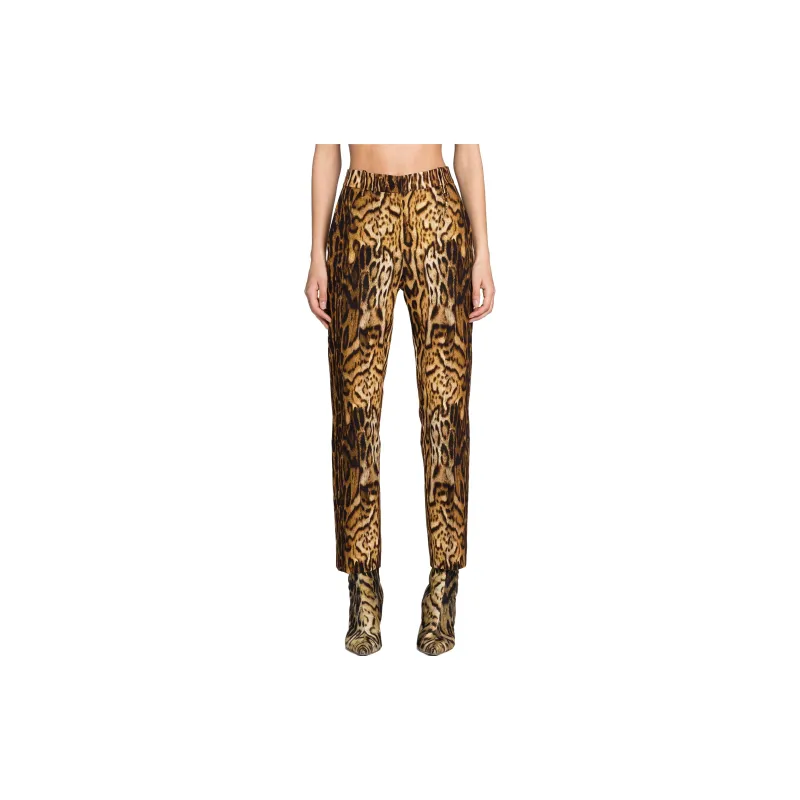 Roberto Cavalli Casual Pants Women's Brown Yellow-2