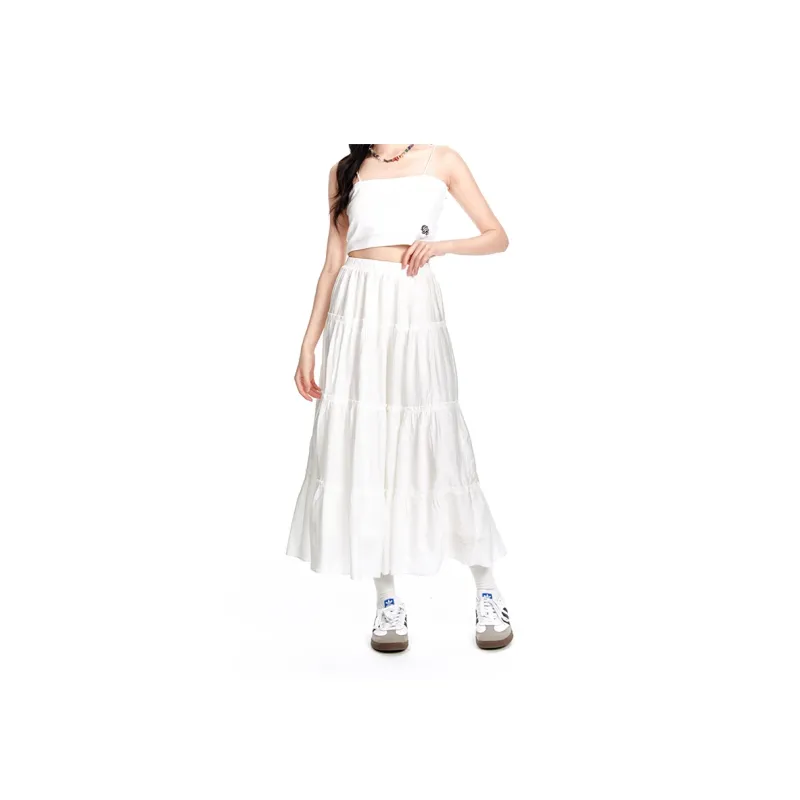 FRLMK Casual Long Skirt Women's White-2
