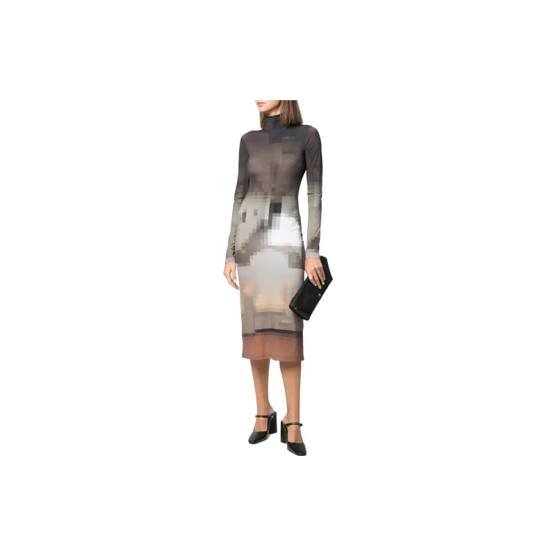 MM6 Maison Margiela Long Sleeved Dresses Women's Multicolor-1
