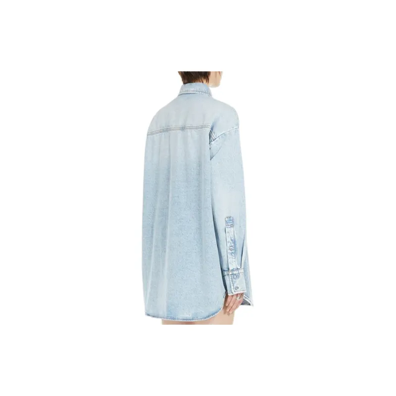SportMax Buttoned Long Sleeved Denim Shirt-3