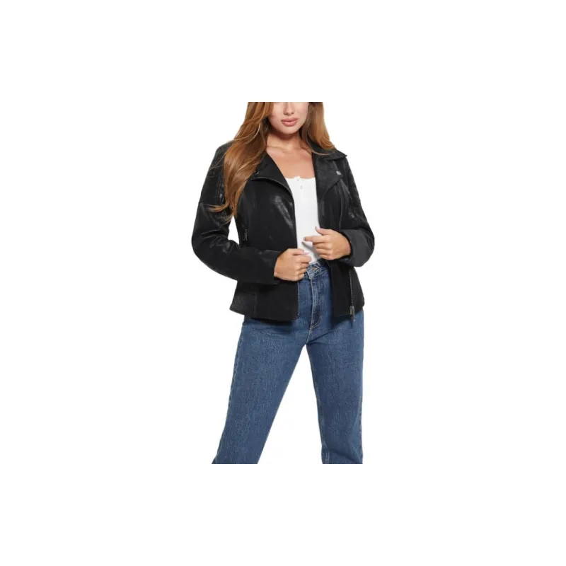 GUESS Olivia Moto Jacket Jackets Coats Women's Black-1