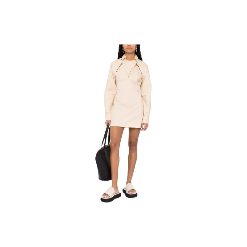 NANUSHKA Asymmetric fastening Mini Shirt Dress-1