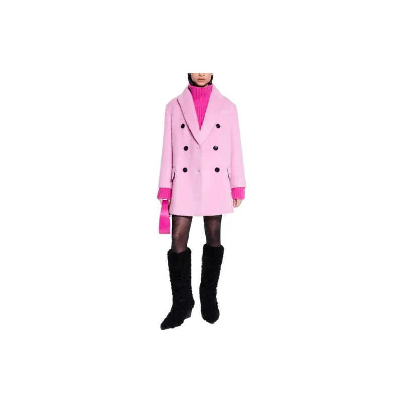 STAND STUDIO Esme Brushed Double-breasted Coat-1