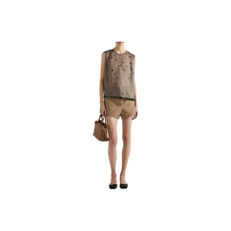 PRADA Elasticated Waistband Belted Shorts-2