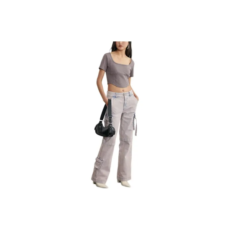 H&M T Shirts Women's Greige-1