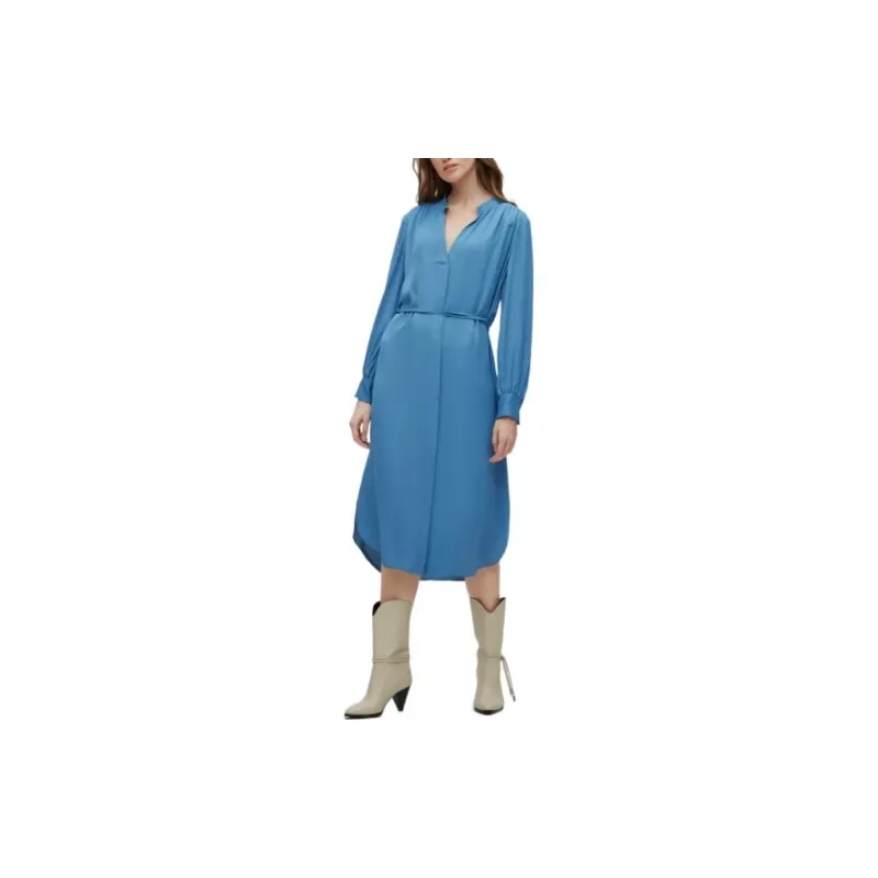 HUGO BOSS Long-Sleeved Dresses Women's Blue-1