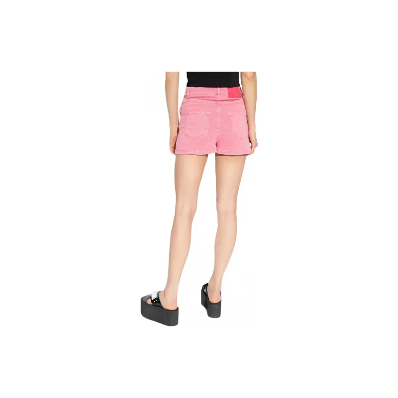 MOSCHINO Denim Shorts Women's Pink-3