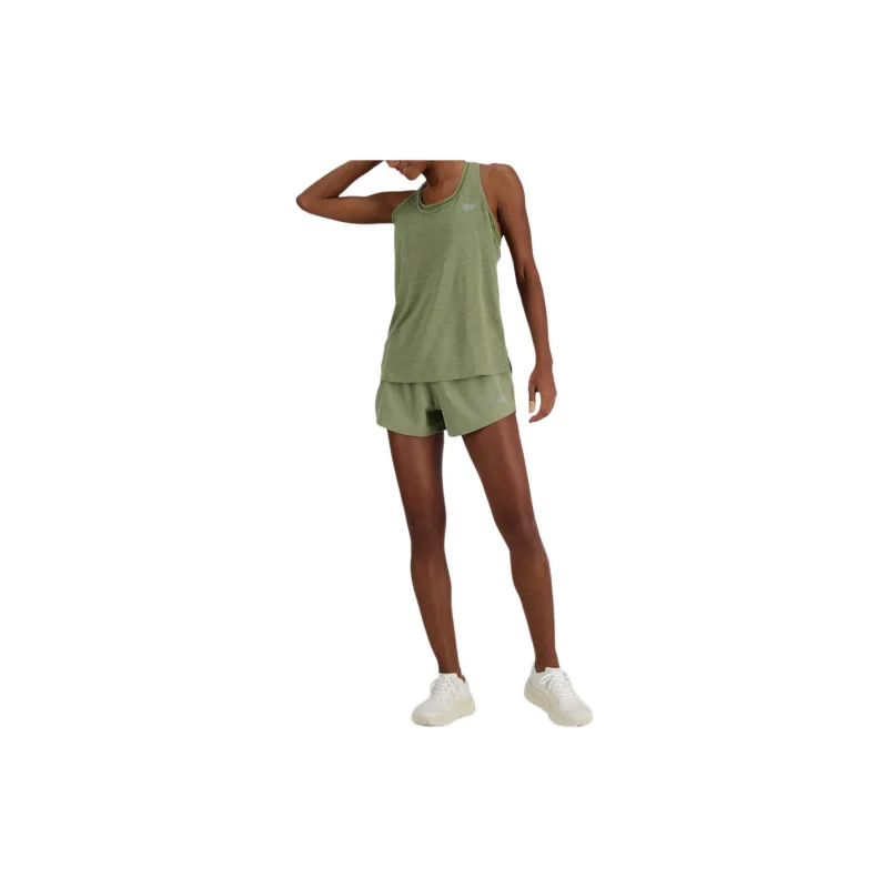 New Balance Athletics Tank Top Women's Dark Olive Stone Color-4