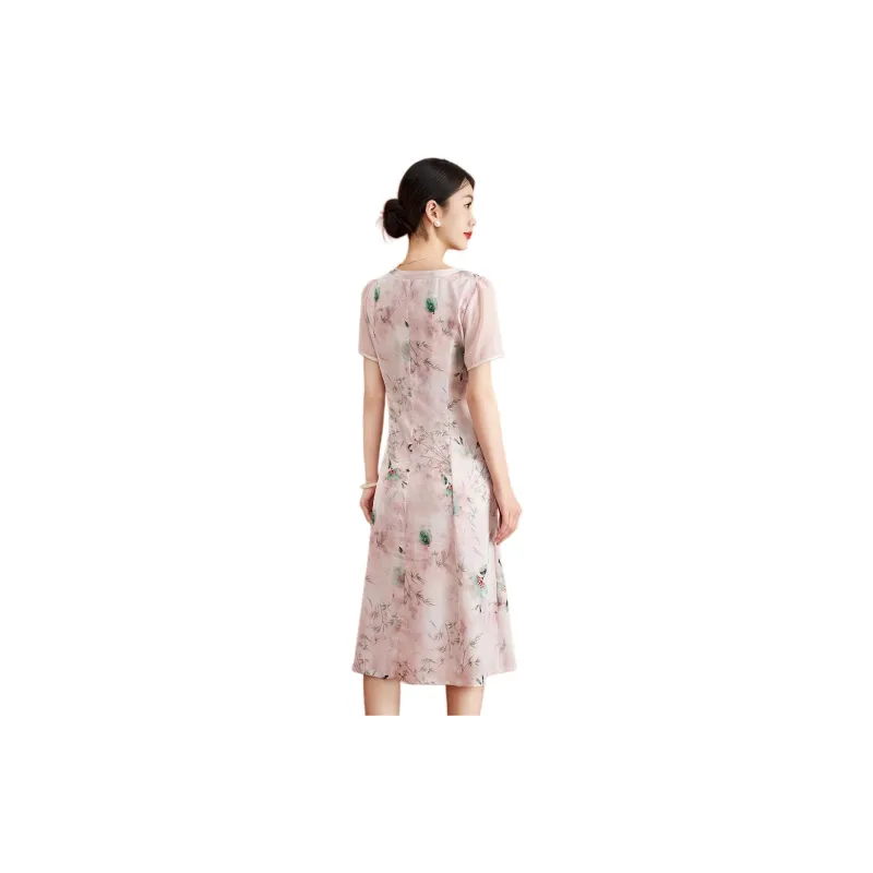 Mylan Short Sleeved Dress Women's Pink-1