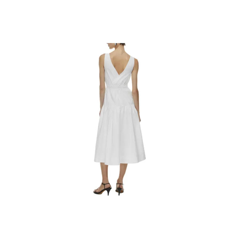 ARITZIA Babaton Broadcast Poplin Dress Sleeveless Dress Women's White/White-3