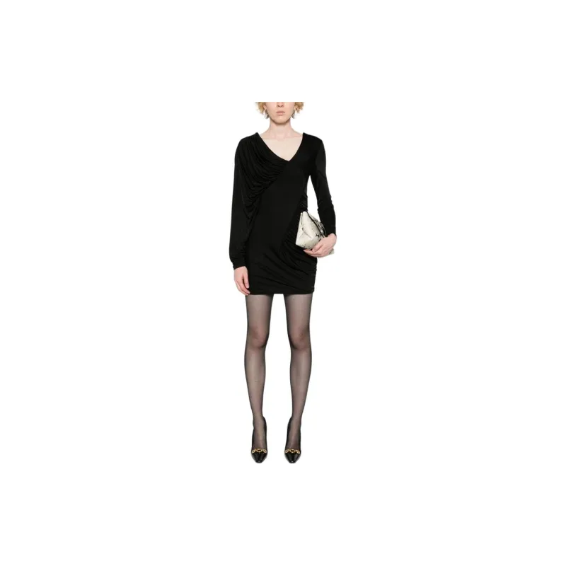 SAINT LAURENT Draped Mini Dress-2