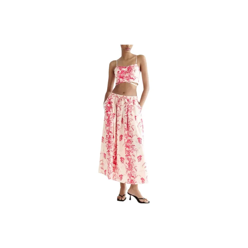 ZARA Casual Long Skirts Women's Pink-1