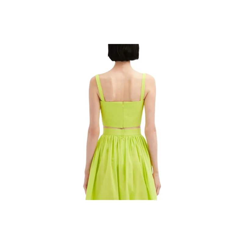 OSCAR DE LA RENTA Floral-appliqué Cropped Tank Top-3