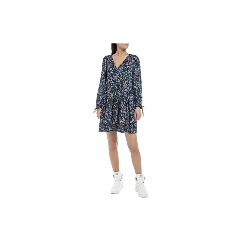 REPLAY Long Sleeved Dress Women's Blue-2