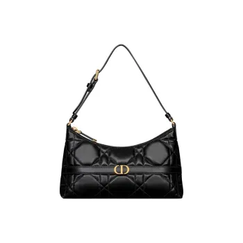 DIOR 30 Montaigne Sheepskin Water Dumpling Bag, Handbag, Shoulder Bag Mini Women's Black