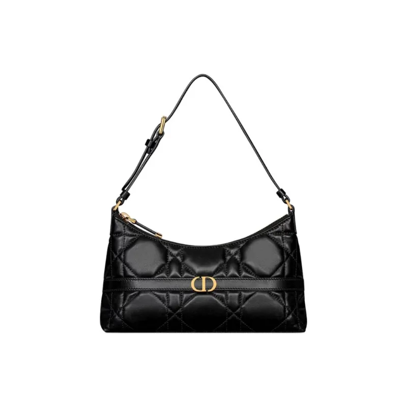 DIOR 30 Montaigne Sheepskin Water Dumpling Bag, Handbag, Shoulder Bag Mini Women's Black-0