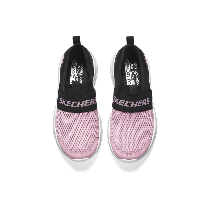 Skechers Girls Anti Slip Wear Resistant Low Top Kids' Running Shoes Pink Black Teenagers-3