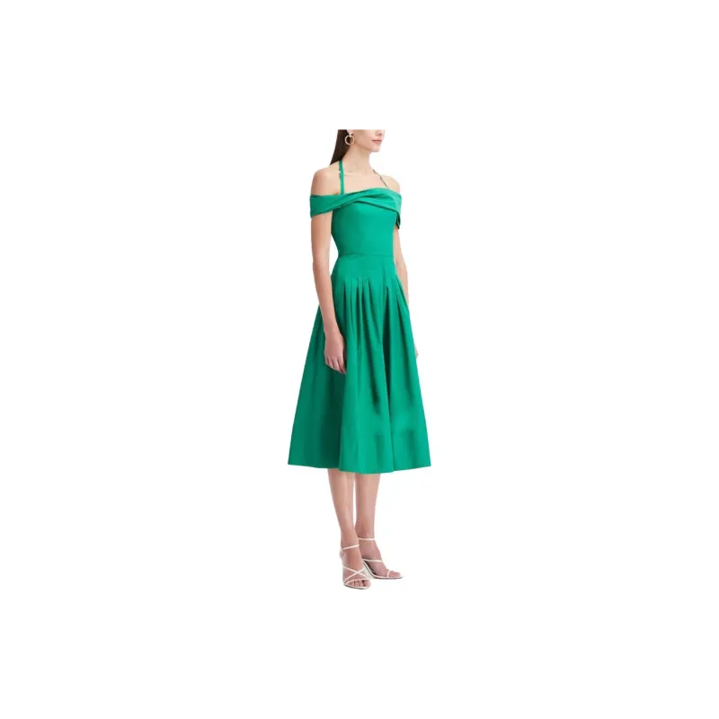 Oscar De La Renta Off shoulder Halterneck Midi Dress-3