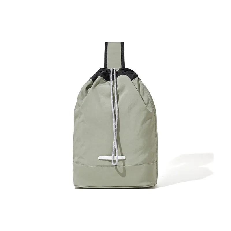 BOSTANTEN Fabric Sling Bag Large Size Unisex Black/Green-5