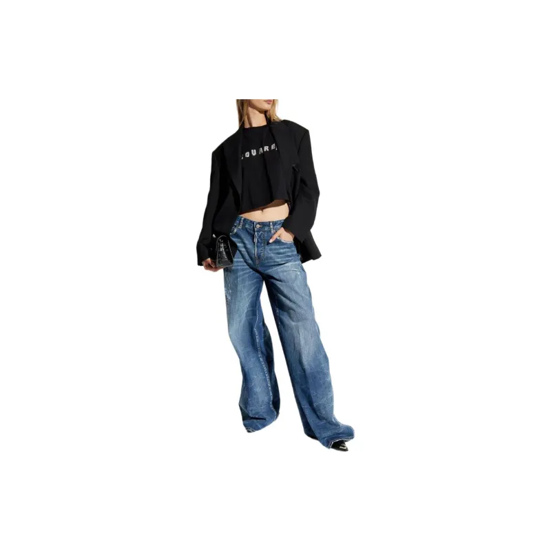DSQUARED 2 Cropped Oversize Fit T Shirt-3