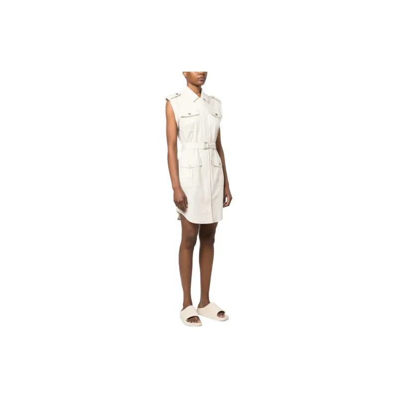 DKNY Sleeveless Dresses Women's Ecru-3