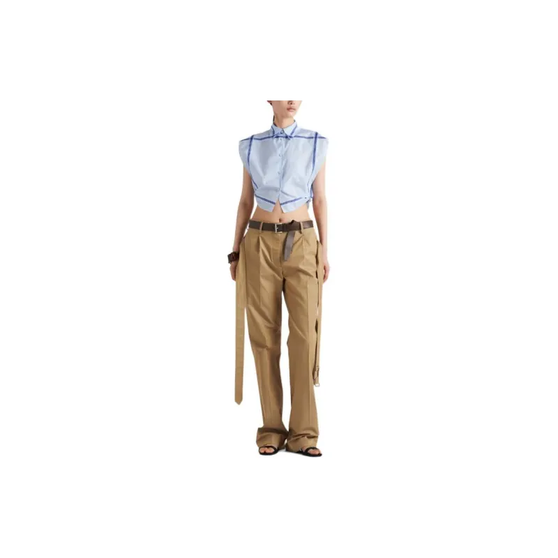PRADA Cotton Twill Trousers-1