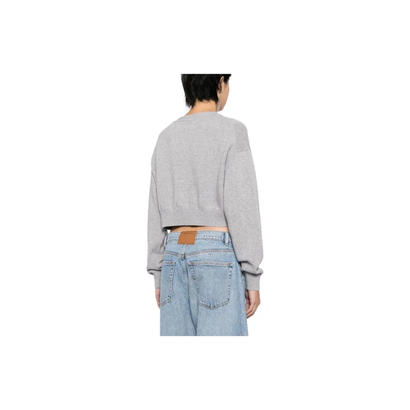 Alexander Wang Logo-embossed Cropped Cardigan-3