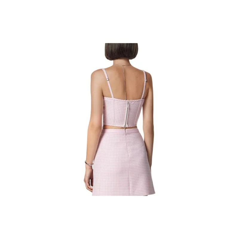 VERSACE Gingham print Corset Top-2