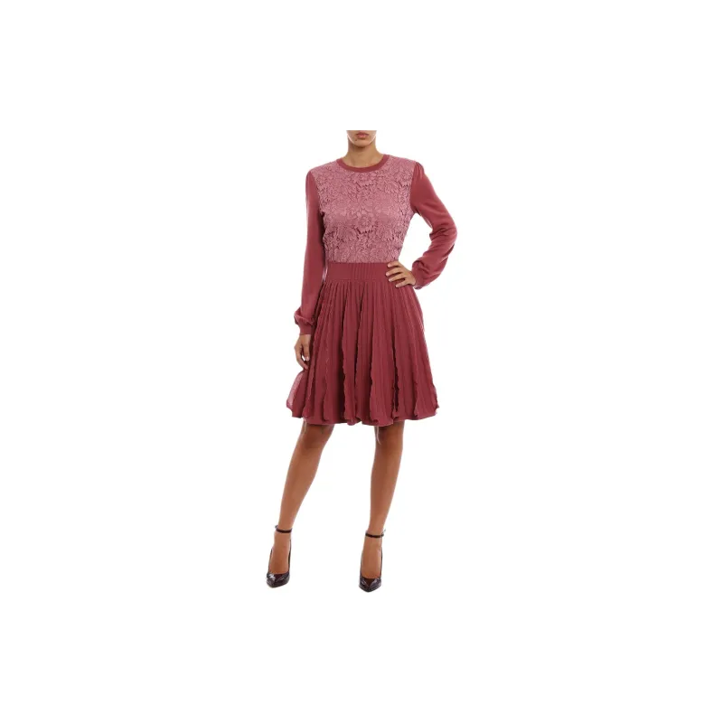 Valentino Long Sleeved Dresses Women's Pink-1