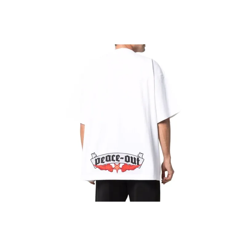 Vetements Devil Wears Vetements Patched T Shirt 'White'-4