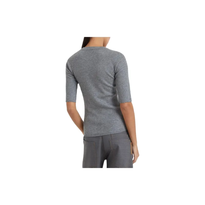 Brunello Cucinelli Ribbed Speckle knit Top-2