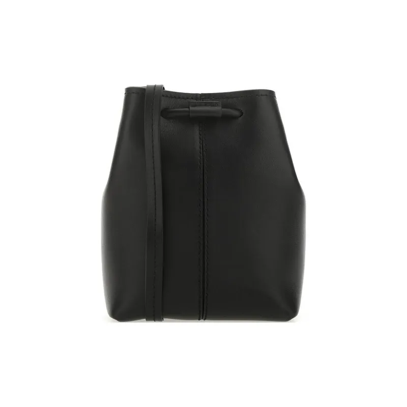MaxMara Leather Bucket Bags Shoulder Bags Women's Black-7
