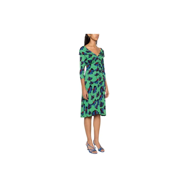 DVF Diane Von Furstenberg SS24 Long-Sleeved Dresses Women's Green-3