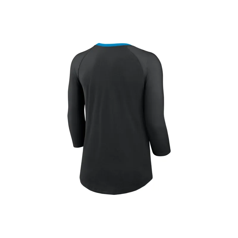 Nike Carolina Panthers Women's Nike Nfl 3/4 Sleeve T Shirt-1