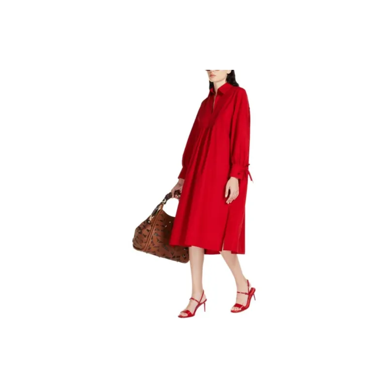MaxMara Long Sleeved Dress Women's Red-4