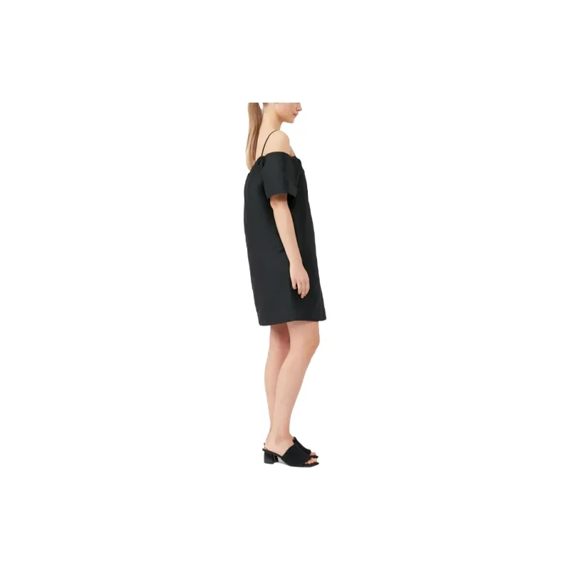 GANNI Beaded Taffeta Mini Dress 'Black'-2