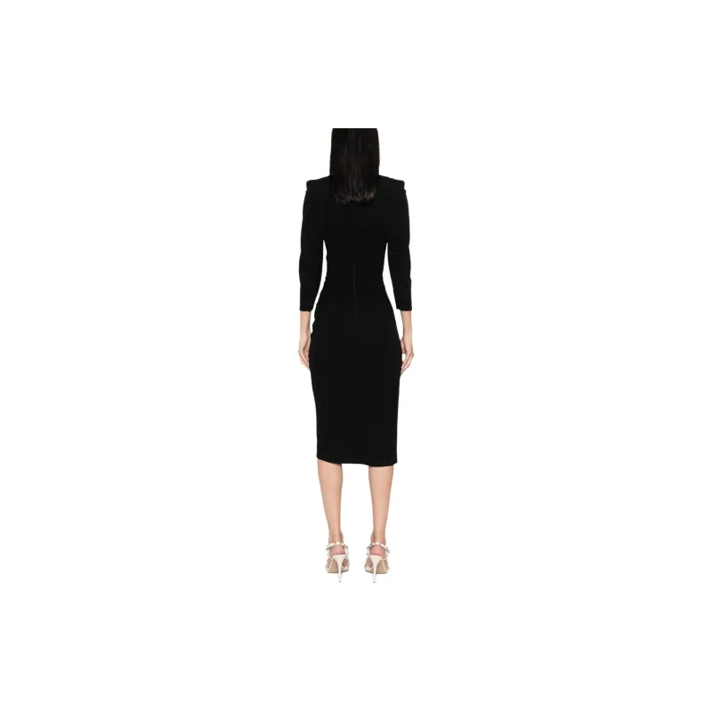 Elisabetta Franchi Side Zip Jersey Midi Dress-3